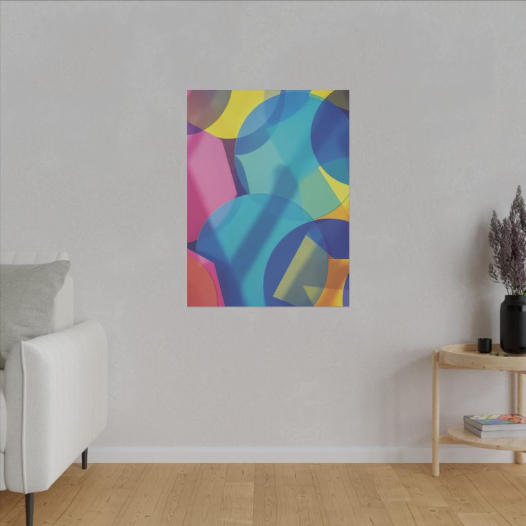 Vibrant Layers Transparent and Solid Shapes in Bold Hues - Image 3