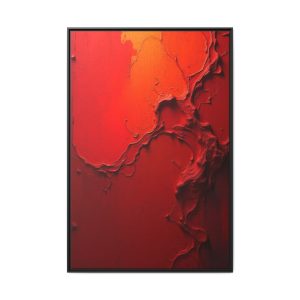 Bold Red Abstract Installation with Fluid Patterns, dynamic patterns that create a striking focal point in any modern space.