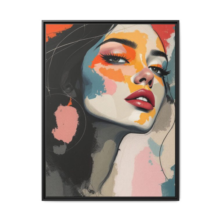 Modern Boho Face Wall Art - Natural Colors Canvas Print - Image 9