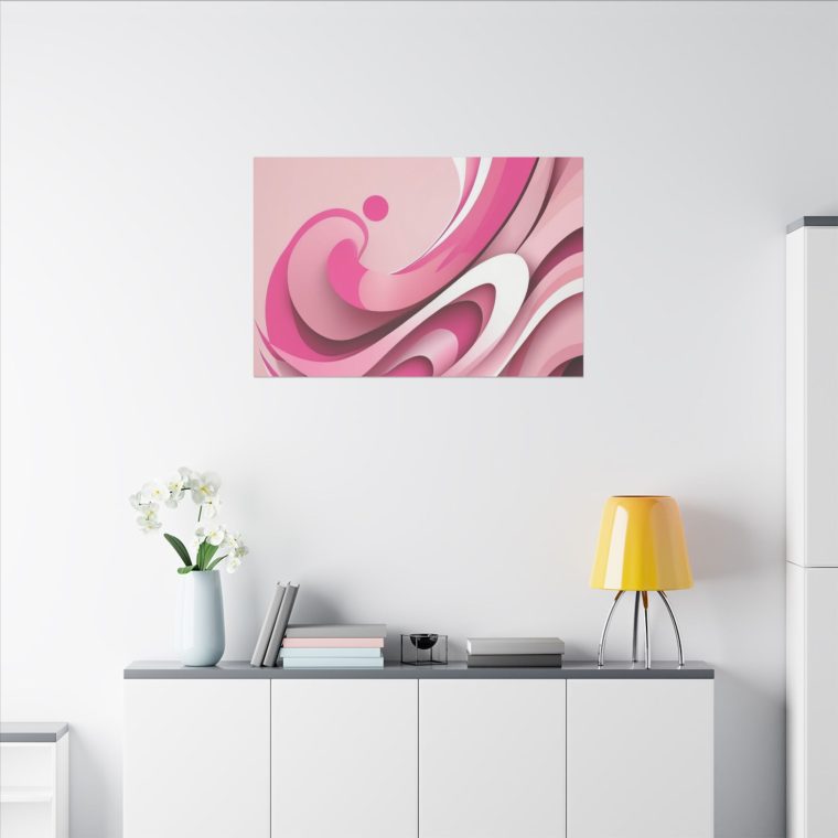 Graceful Pink Waves Abstract Layered Design in Soft Tones - Image 12