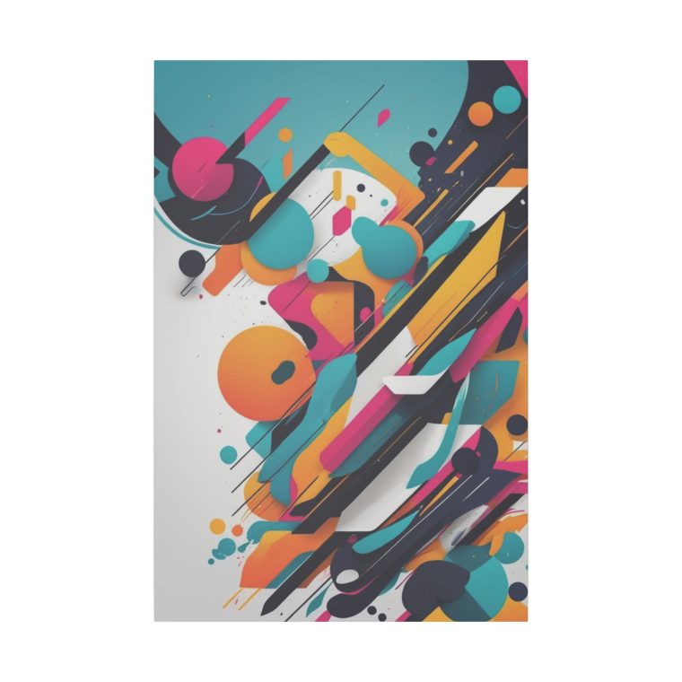 Dynamic Collision of Color and Geometry Wall Art - Image 2