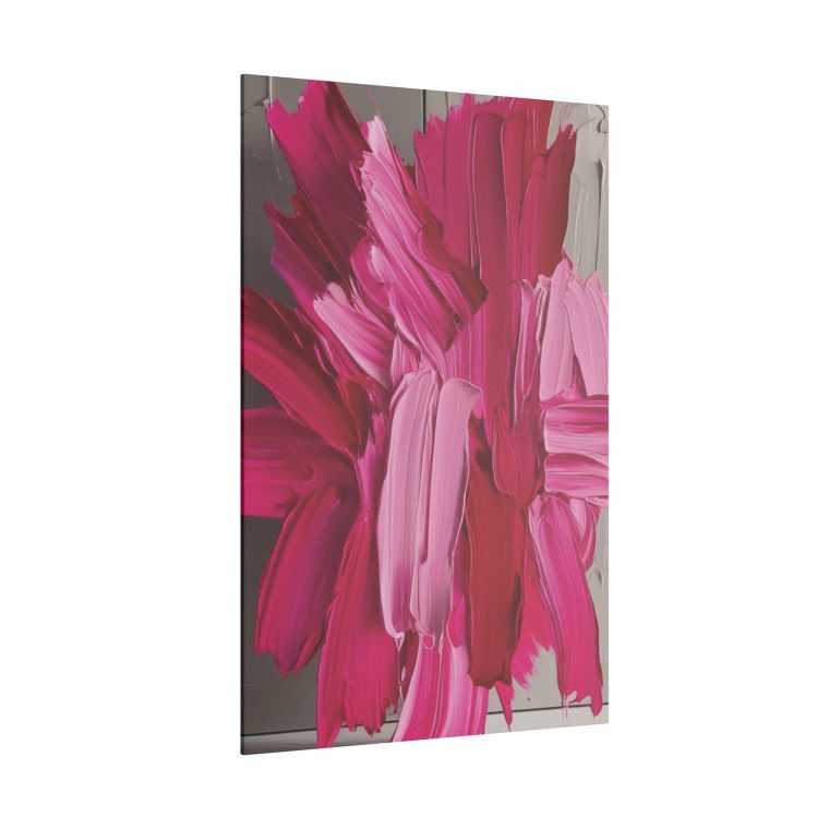Burst of Pink Energy Modern Abstract Oil Painting with Bold Textures