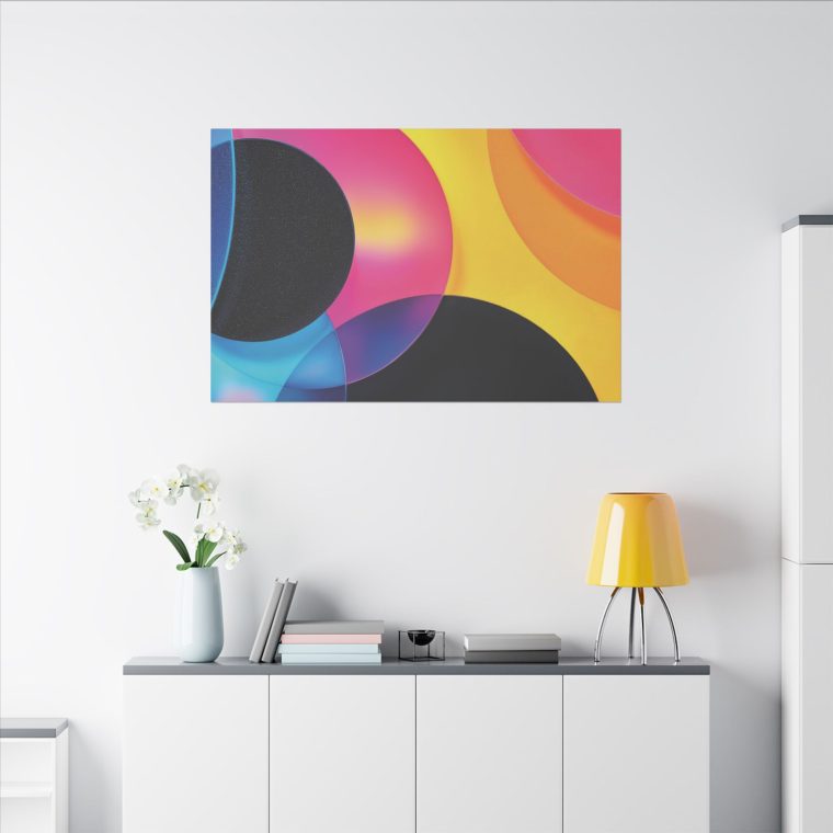Radiant Geometry Abstract Shapes in Cyan, Pink, and Yellow - Image 16