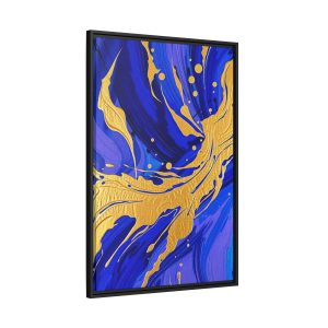 Elegant Gold and Blue Canvas Art to Transform Your Space