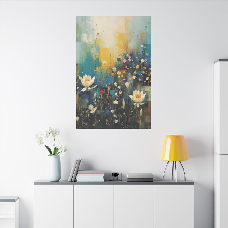 Vibrant Floral Abstract Blossoming Flowers on a Textured Canvas - Image 4