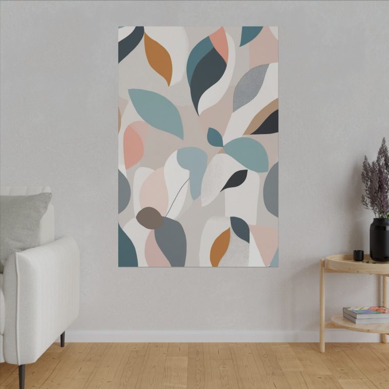 Botanical Bliss: Abstract Leaf Pattern Wall Art for Modern Interiors - Image 3