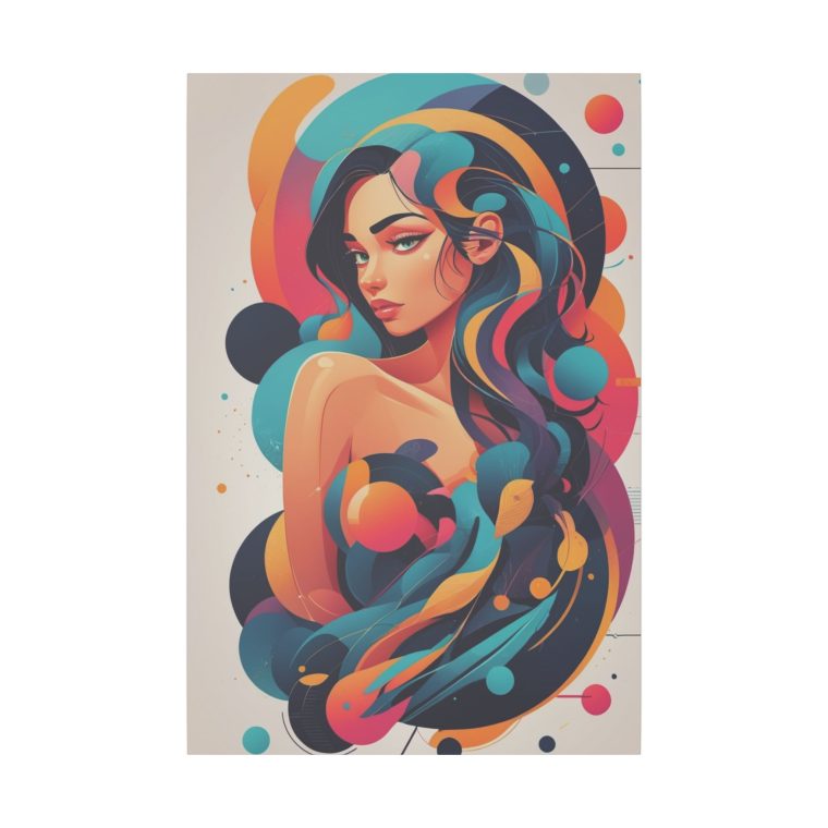 Modern Vibrance Abstract Portrait Wall Art Masterpiece - Image 2