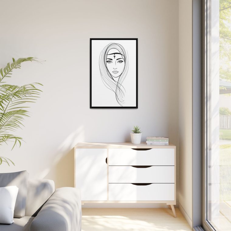 Framed Abstract Face Wall Art Contemporary and Chic Design - Image 3