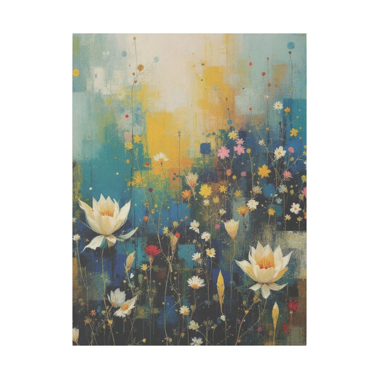 Vibrant Floral Abstract Blossoming Flowers on a Textured Canvas - Image 13