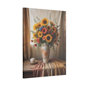 Vintage Simplicity Boho Vase of Flowers in Art