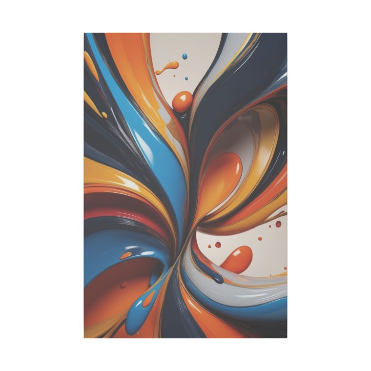 Vibrant Whirl Abstract Fluid Art Oil Painting Wall Décor - Image 9