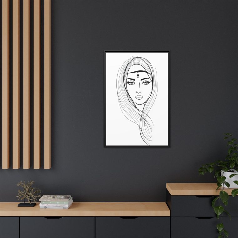 Framed Abstract Face Wall Art Contemporary and Chic Design - Image 4