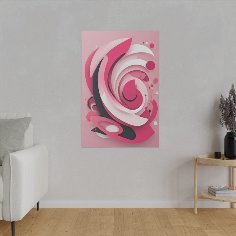 Bold Pink Abstraction Geometric Layers and Dynamic Composition - Image 11