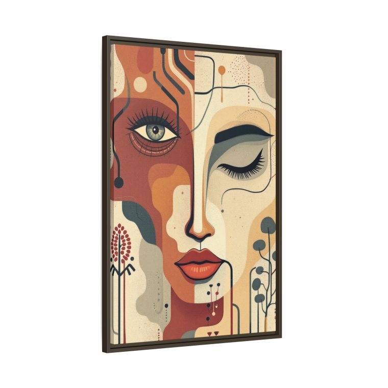 Abstract Boho Face Print Set Earthy Tones Gallery Wall - Image 14