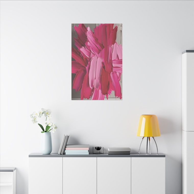 Burst of Pink Energy Modern Abstract Oil Painting with Bold Textures - Image 12