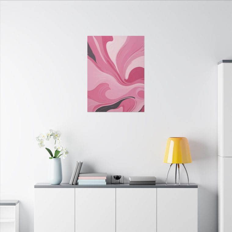 Gentle Pink Flow Abstract Oil Painting with Subtle Elegance - Image 8