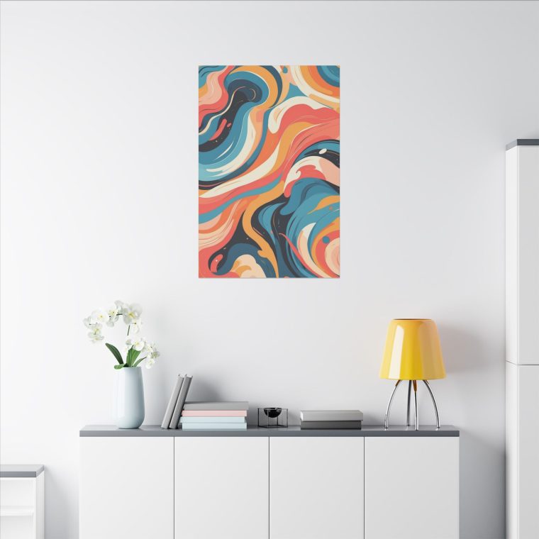 Vibrant Abstract Swirl Wall Art Modern Oil Painting Design - Image 12