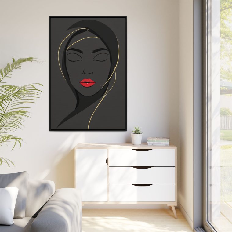 Custom Black Abstract Face Wall Art Personalized Canvas Painting - Image 3