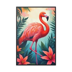 Flamingo Bliss Tropical Canvas Art with Modern Flair