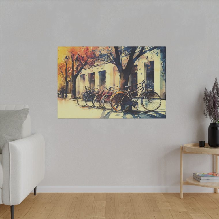 Bicycles on the Street A Charming Watercolor Scene - Image 11