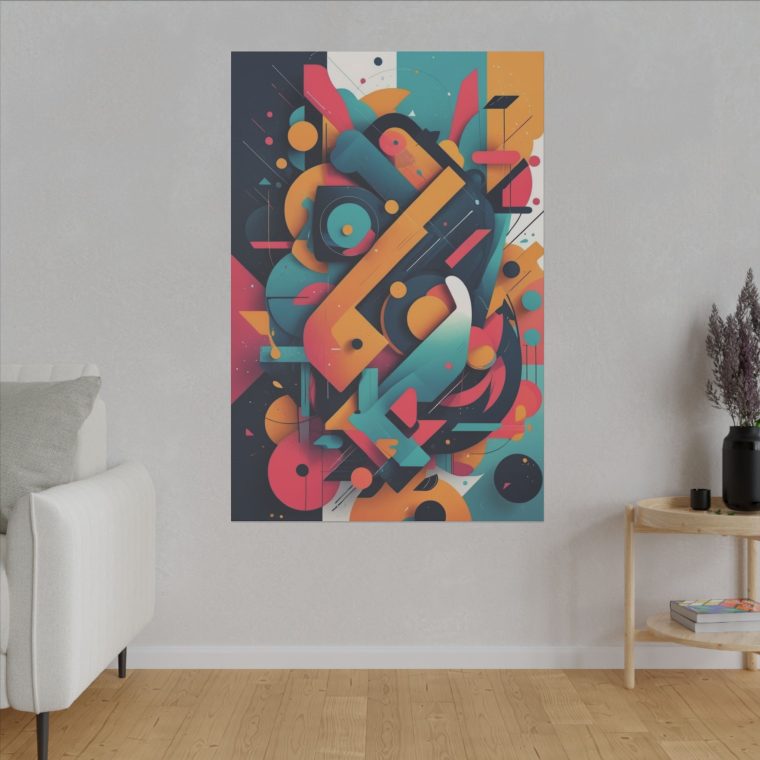 Geometric Kaleidoscope in Vibrant Harmony Wall Art - Image 3