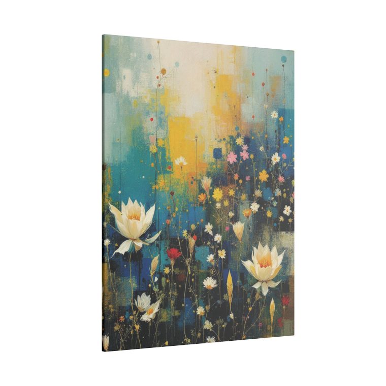 Vibrant Floral Abstract Blossoming Flowers on a Textured Canvas - Image 6