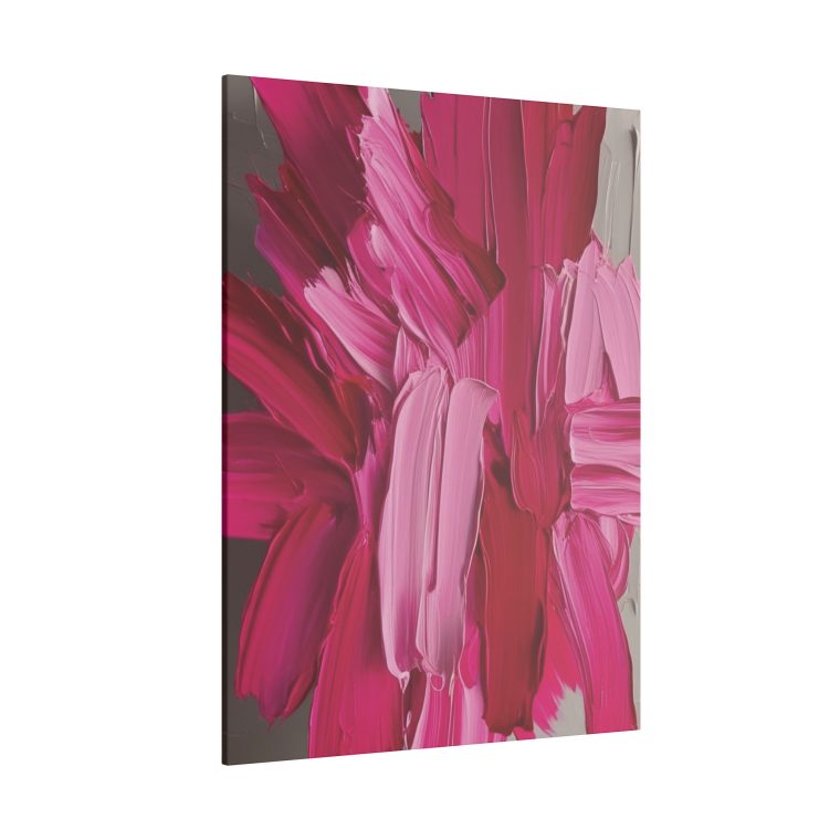 Burst of Pink Energy Modern Abstract Oil Painting with Bold Textures - Image 6