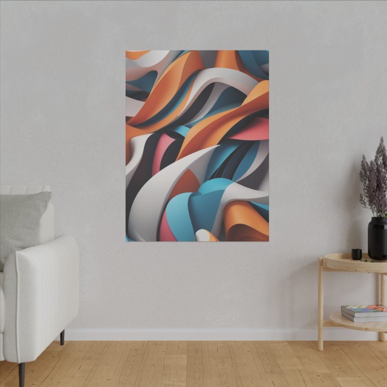 Flowing Harmony Abstract Color Wave 3D Wall Art - Image 15
