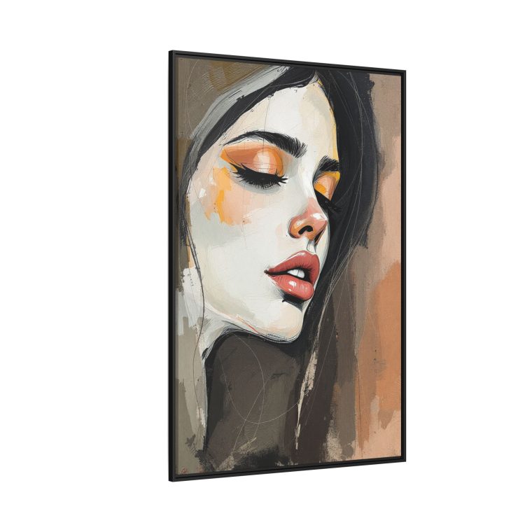 Modern Boho Abstract Face Earth Colors Wall Print - Image 2