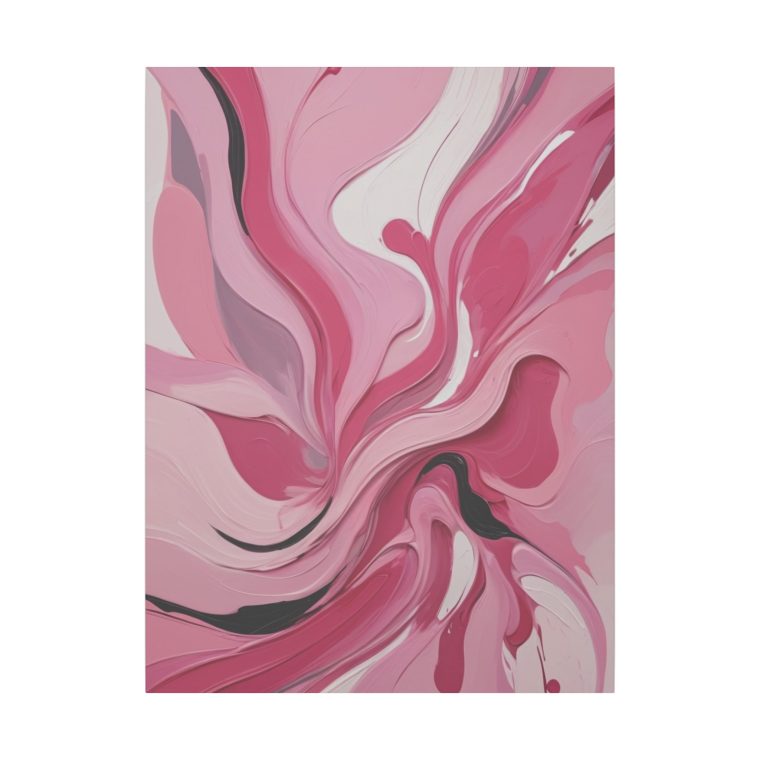 Dynamic Pink Swirls Modern Abstract Oil Painting with Flowing Energy - Image 13