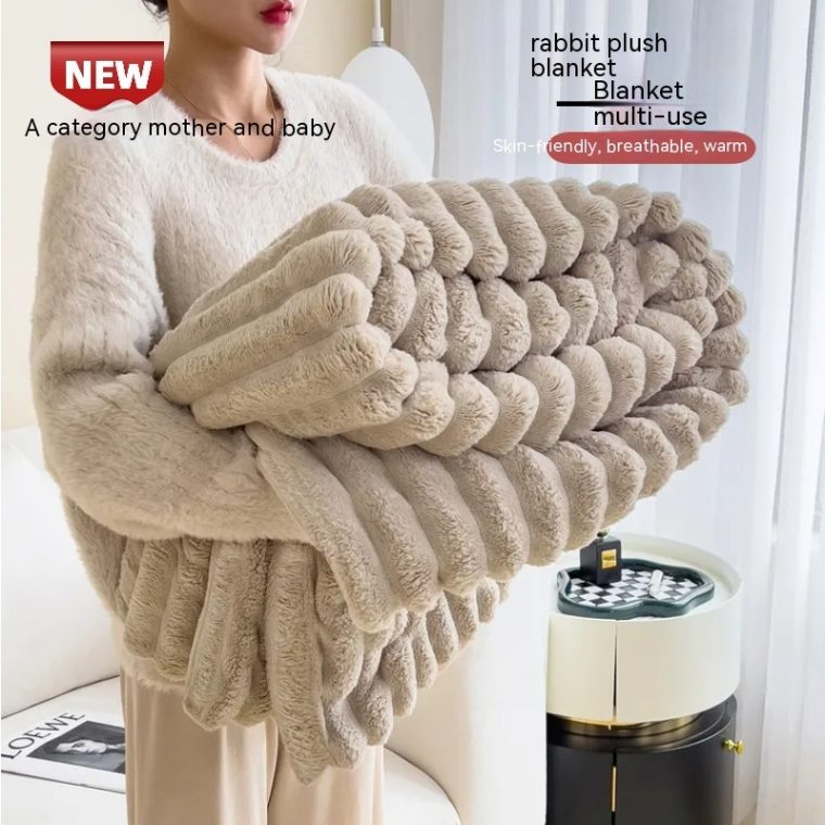 Luxurious Soft Wind Bubble Velvet Fur Blanket - Image 8