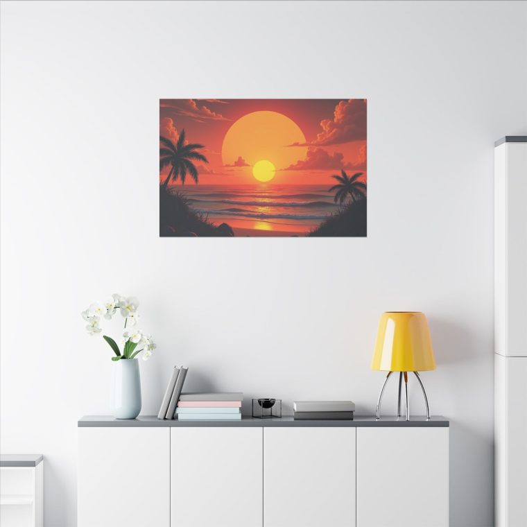 Painting Sunset With Sun Moon - Image 12