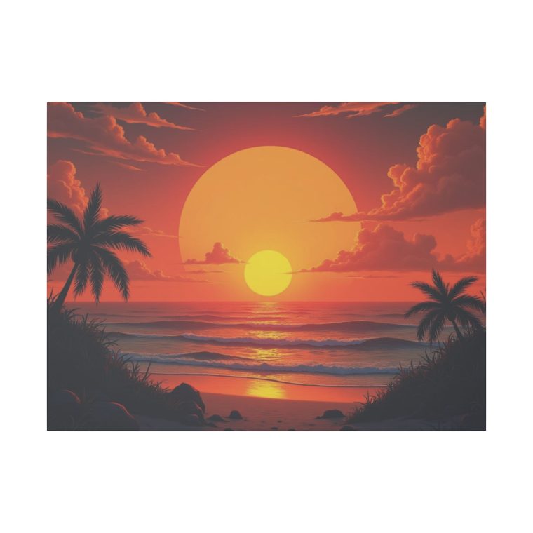 Painting Sunset With Sun Moon - Image 17