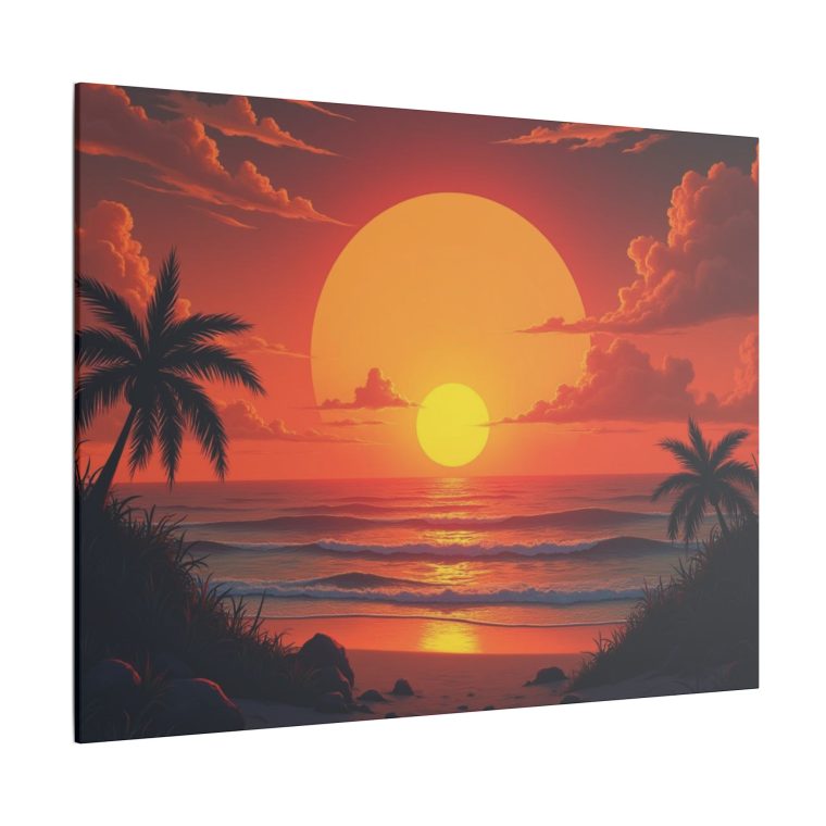 Painting Sunset With Sun Moon - Image 18