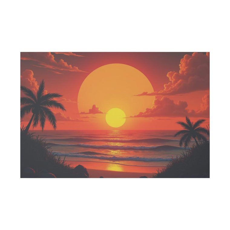 Painting Sunset With Sun Moon - Image 13