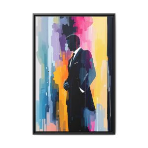 business man artwork Matte Canvas, Framed