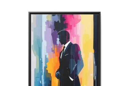 business man artwork Matte Canvas, Framed