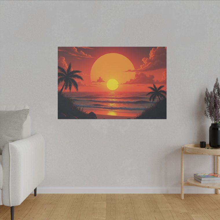 Painting Sunset With Sun Moon - Image 11