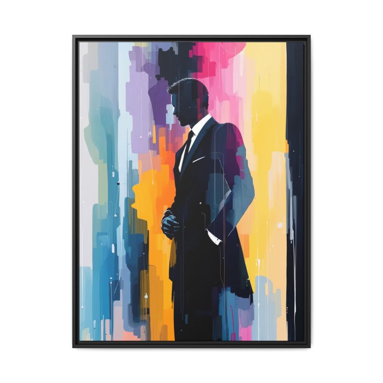 Sophisticated Business Man design on matte canvas, framed for a timeless look