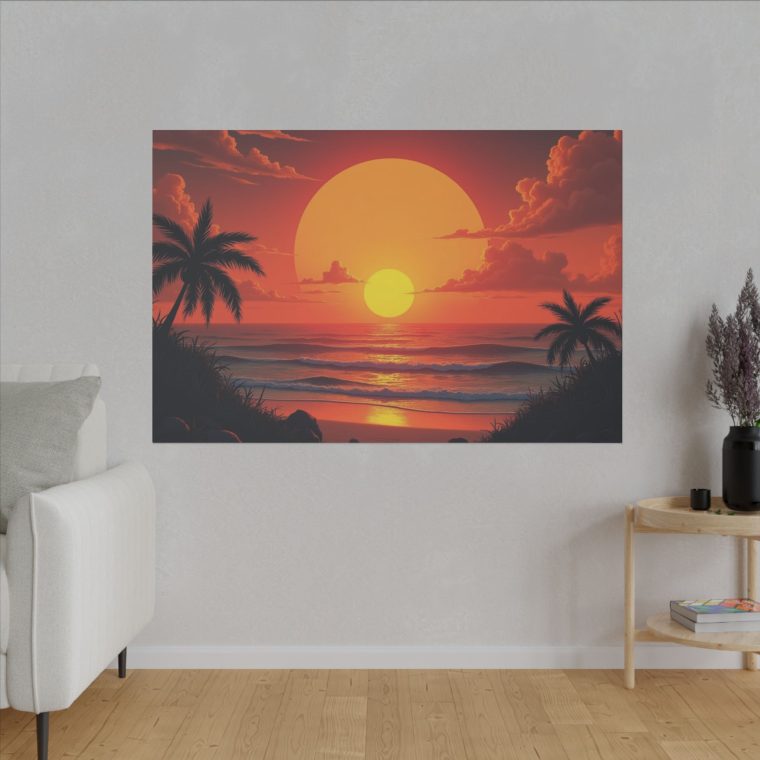 Painting Sunset With Sun Moon - Image 15