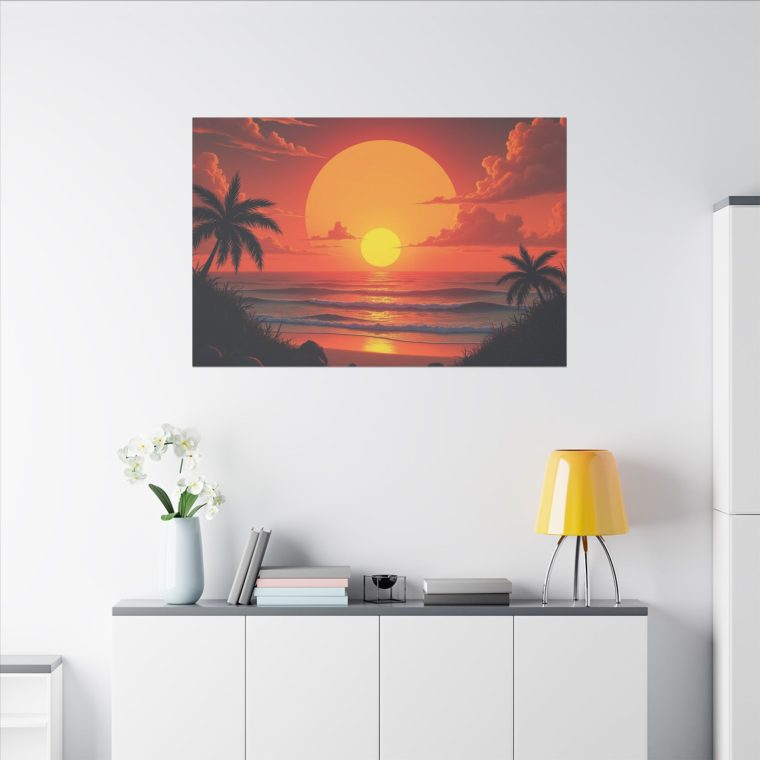 Painting Sunset With Sun Moon - Image 16