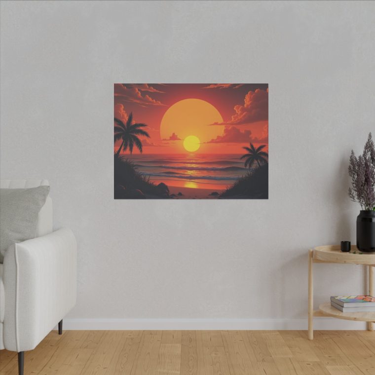 Painting Sunset With Sun Moon - Image 7