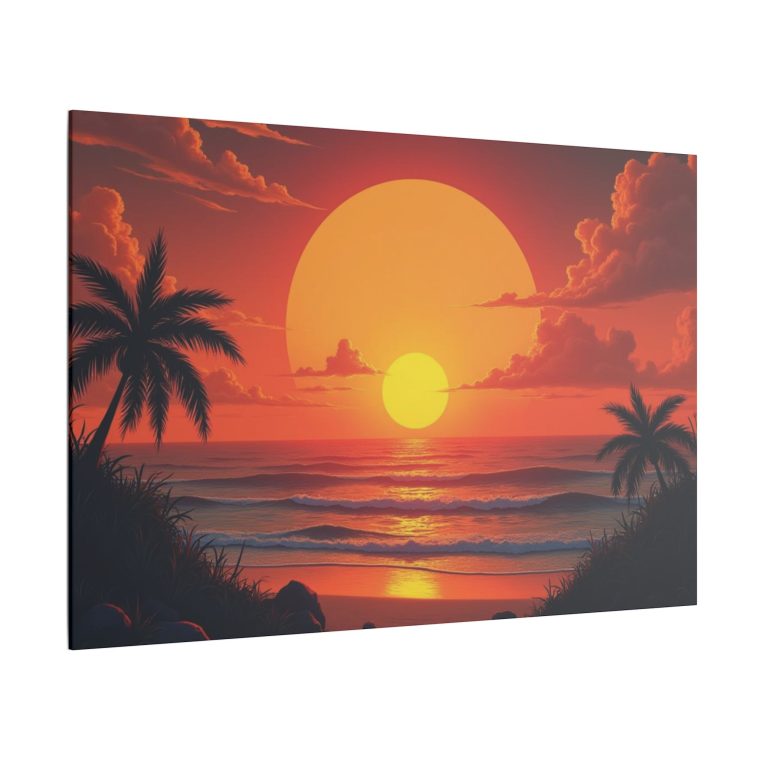 Painting Sunset With Sun Moon - Image 14