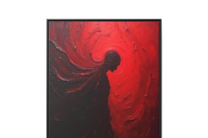 Luxe Cherry Red Abstract Museum-Quality Canvas Art Print