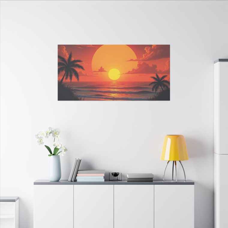 Painting Sunset With Sun Moon - Image 4