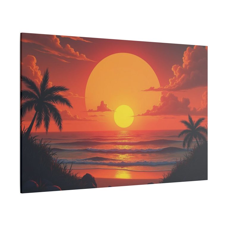 Painting Sunset With Sun Moon - Image 10