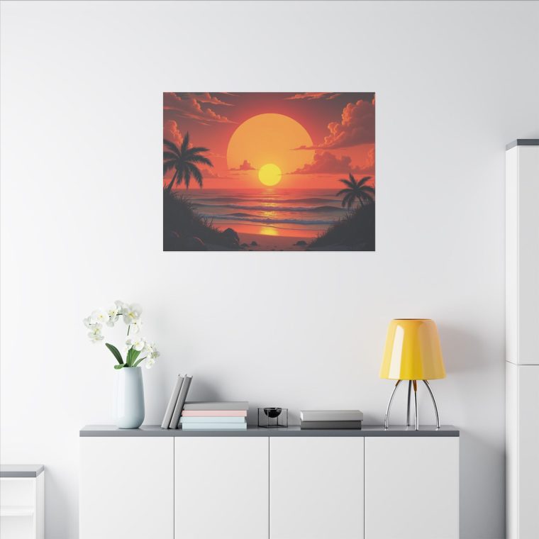 Painting Sunset With Sun Moon - Image 20